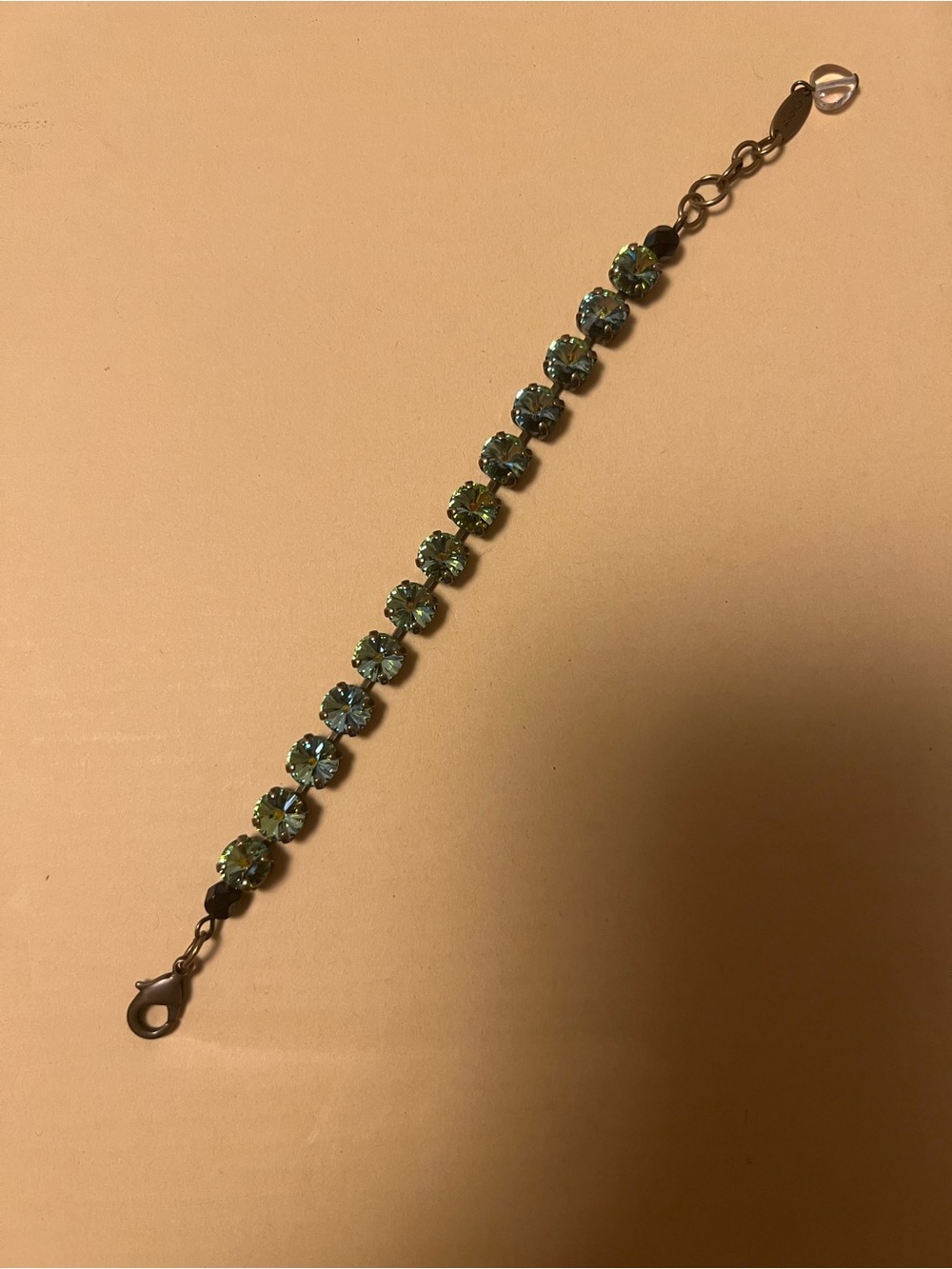 Sabika Crystal Bracelet - Greenish Black